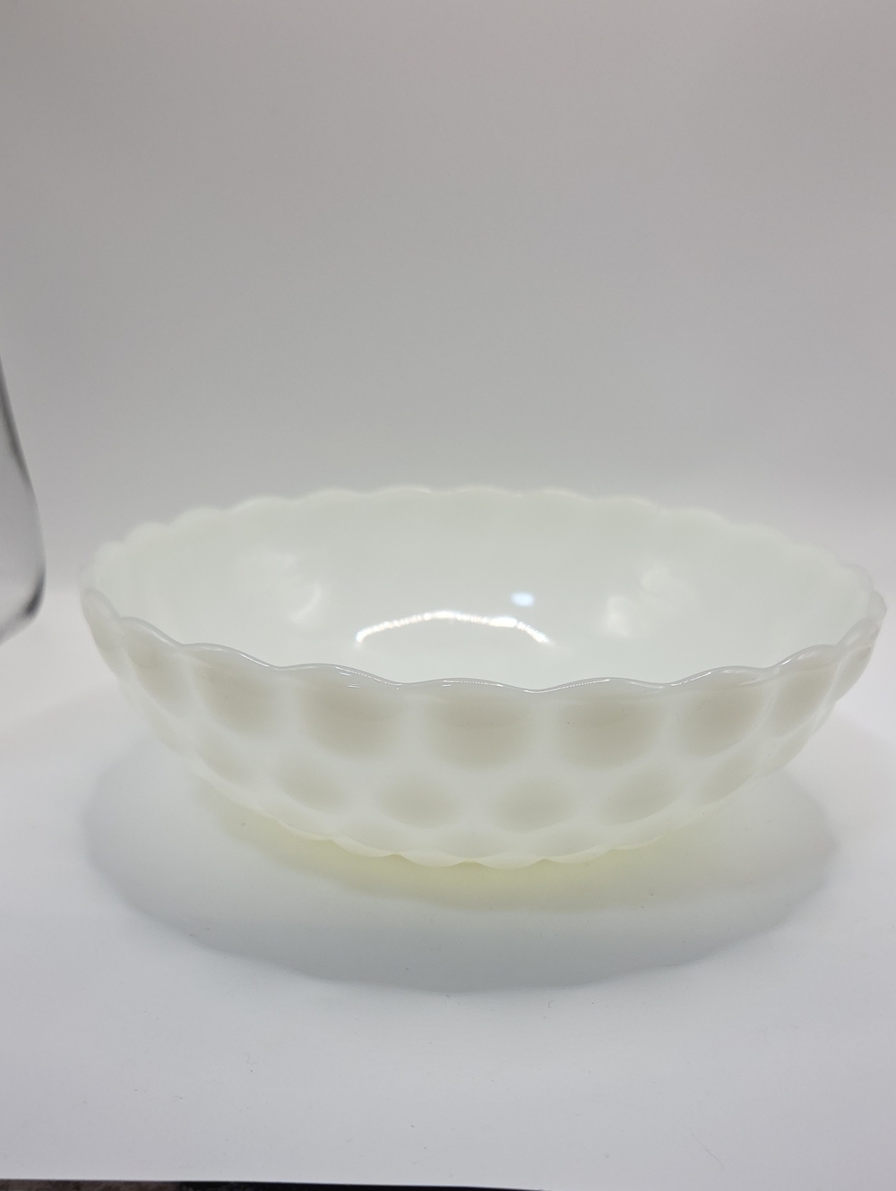 Anchor Hocking Milk Glass Bubble Serving Bowl. Vintage